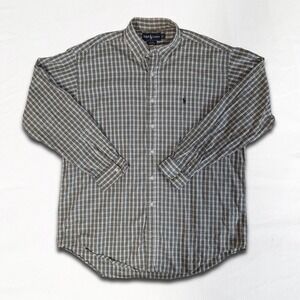 VTG Ralph Lauren Blake Button Down Shirt Men Large L Plaid Cotton Long Sleeve